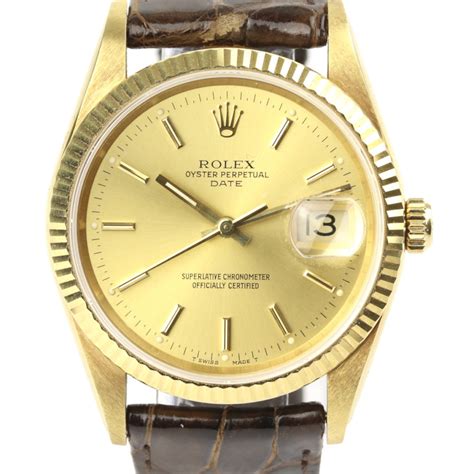 Rolex Oyster Perpetual Date 34mm yellow gold fullset ref 15238